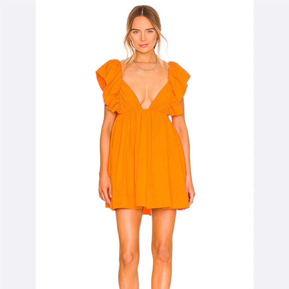 For Love and Lemons Clementine Orange Dress Size L